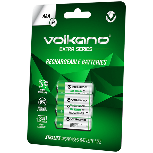 Volkano Extra Series AAA Rechargeable Batteries Pack of 4