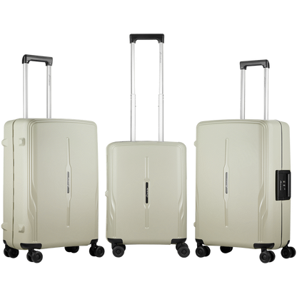 Travelwize Clipper PP 3Pc 4-Wheel Spinner Luggage Set Beige