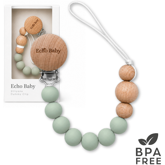 Echo Baby Silicone Dummy Clip - Sage