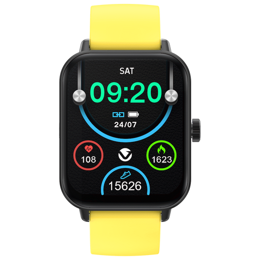 Volkano Chroma Series Smartwatch with Yellow Strap