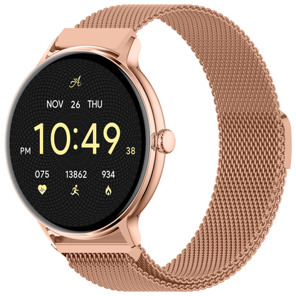Volkano Ayla Collection Smartwatch with Extra Silicone Strap - Gold