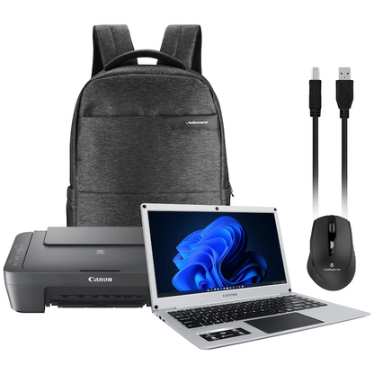 Connex Laptop L1430-PRO-SL256 - 14" Celeron N4020 8GB/256SSD W11HOME Printer+Bag+Mouse