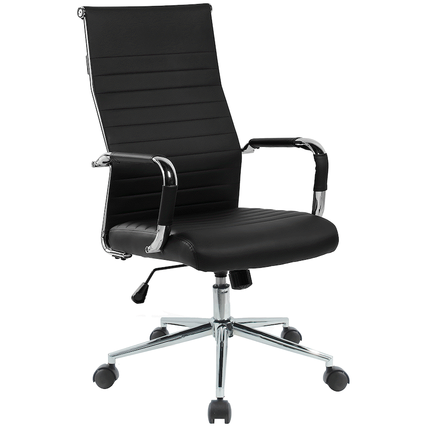 Everfurn Jupiter High Back Office Chair, Virgin Foam - Black
