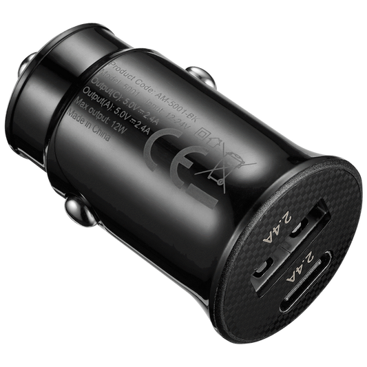 Amplify Voltix Series 12W Dual USB and USB-C Car Charger