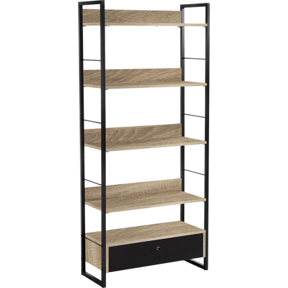 Everfurn Baltic Wide Bookshelf with Large Drawer