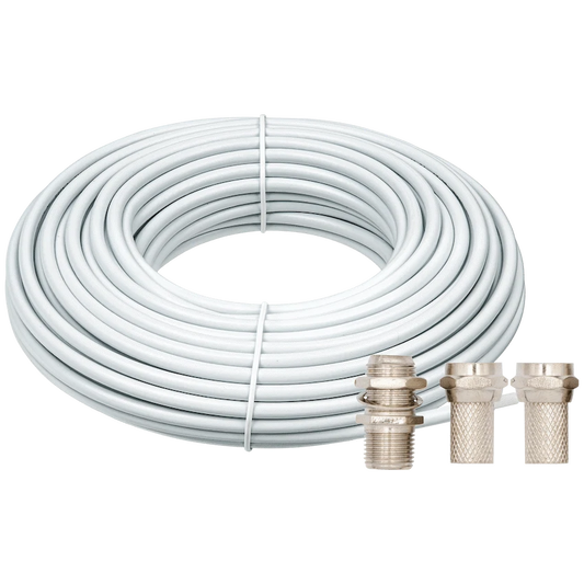 Volkano 20M Coax TV Cable and Volkano 2x F Connector & Barrel Joiner