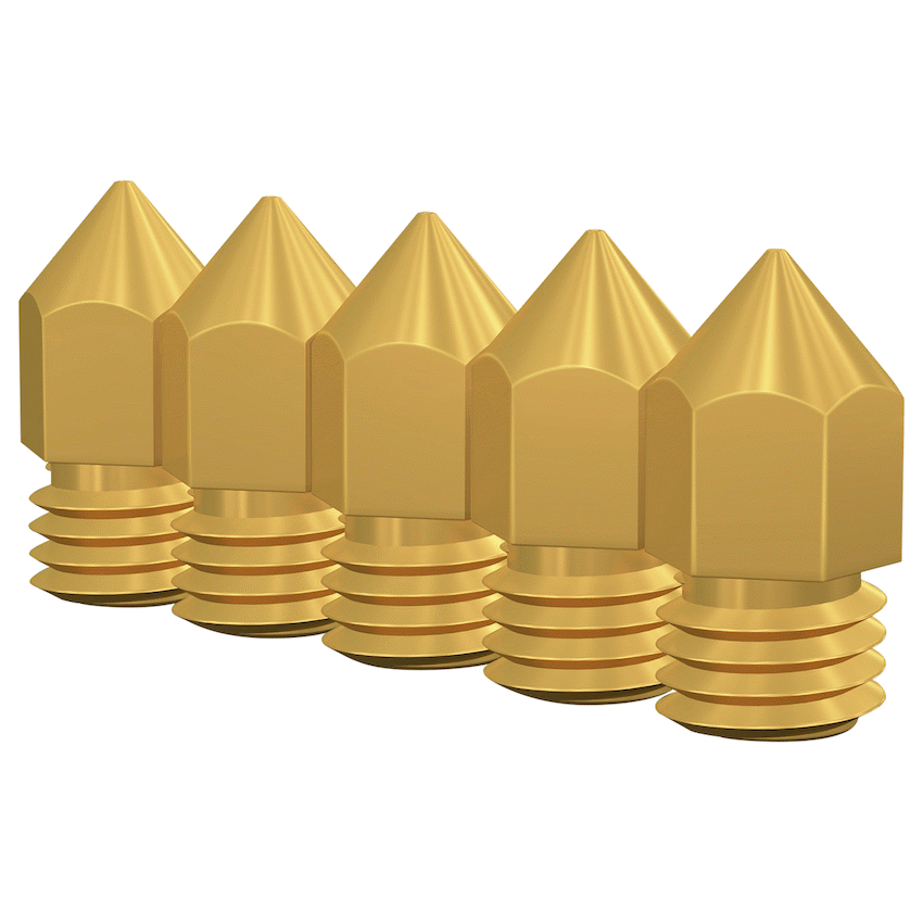 Creality M6 0.4mm Brass Nozzle - Big Head - 5 Pcs