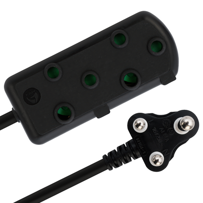 Ellies Side-by-Side Light-Duty Extension Lead - 3m - Black