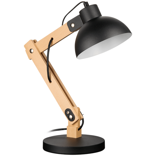 Switched Tova Series Wood Desk Lamp - Black
