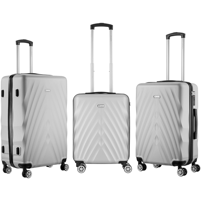 Travelwize Terra ABS 4-Wheels Spinner 3Pc Luggage Set Silver