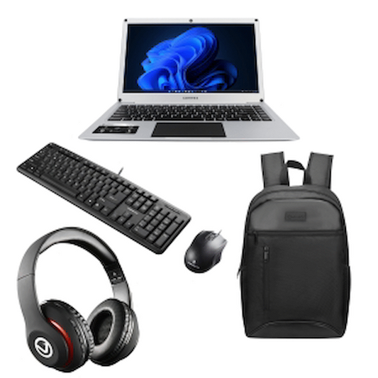 Connex Laptop 14 Celeron 4GB/128SSD W11H + (Bag, Mouse, Headset and keyboard Combo)