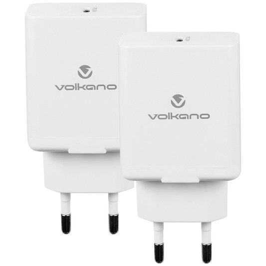 Volkano Potent Series 25w P.D. / PPS Wall Charger - Bundle of 2 - White