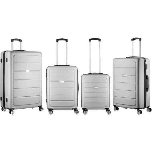 Travelwize Maple ABS 4-Wheels Spinner 4Pc Luggage Set Silver