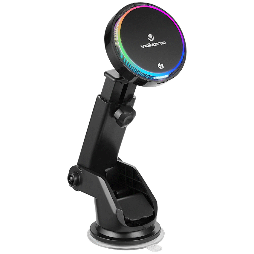 Volkano Sentinel Series Qi2.2 Magnetic Wireless Charging Car Dash Mount Phone Holder - Black