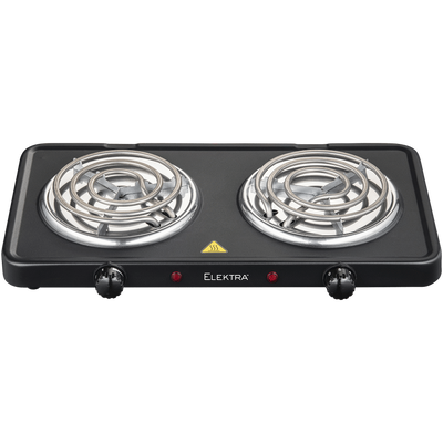 Elektra Double Spiral Hot Plate - Black
