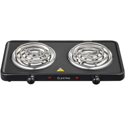 Elektra Double Spiral Hot Plate - Black