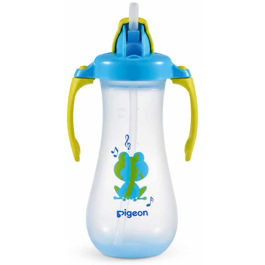 Pigeon Tall Straw Bottle - Blue
