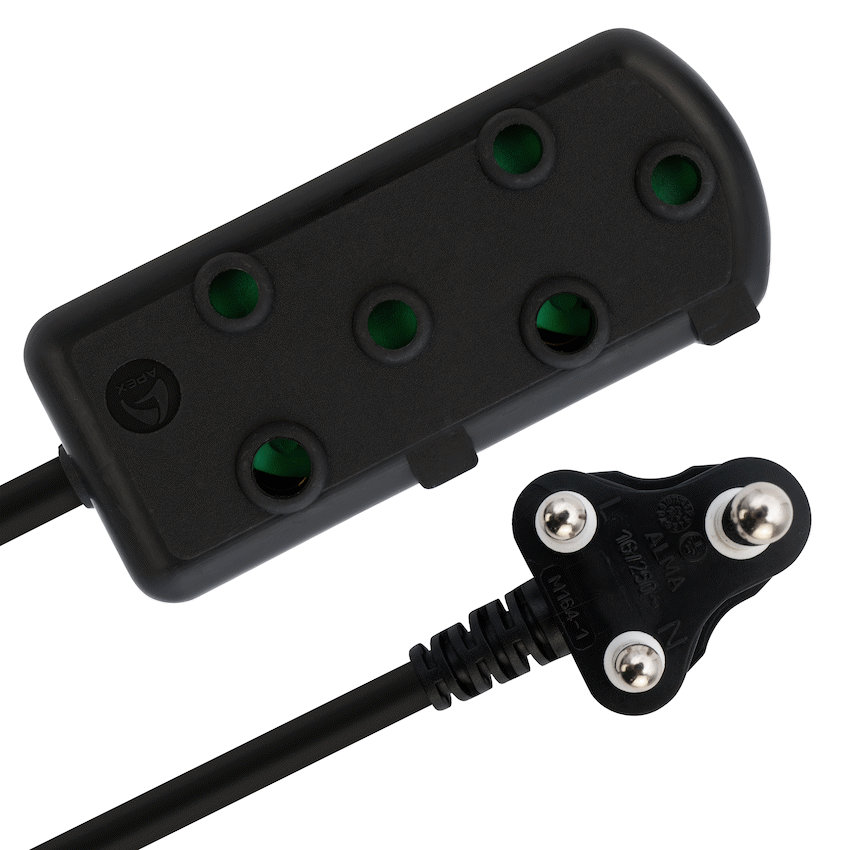 Ellies Side by Side Light Duty Extension Lead - 5m - Black
