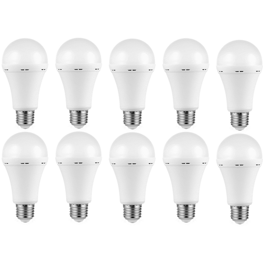 5W A60 Rechargeable E27 LED Light Bulb Warm White - 10 PACK