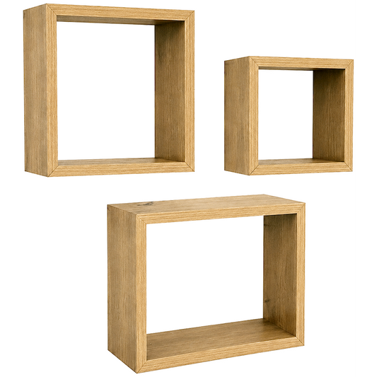 Everfurn Lotus Floating Wall Shelves - Set of 3