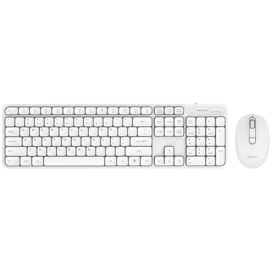 VolkanoX Garnet Bluetooth Wireless Keyboard and Mouse Combo - White