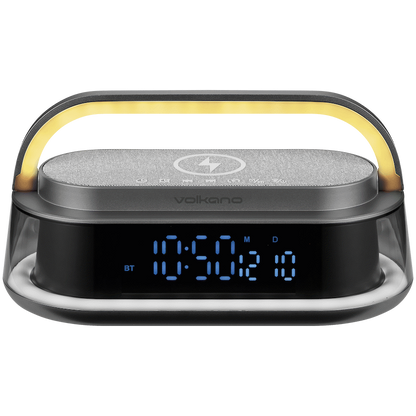 Volkano Awaken Series Alarm Clock with Wireless Charging and Speaker