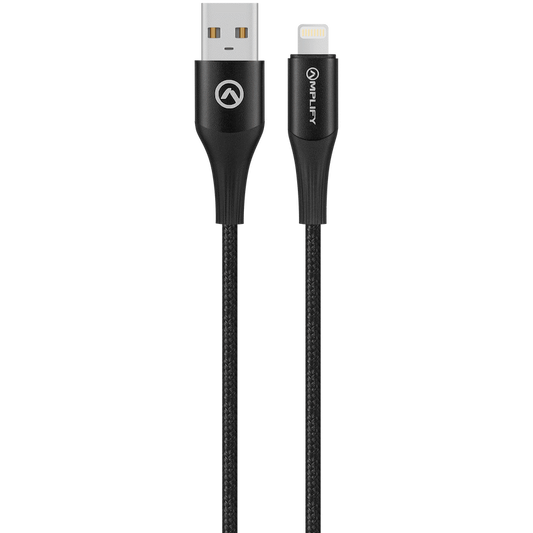 Amplify Linked Series USB-A to Lightning Braided Cable - Black 1m