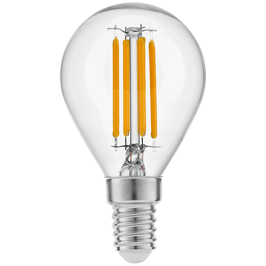 Switched 4W G45 Golfball Clear LED Filament Bulb - E14 - WW