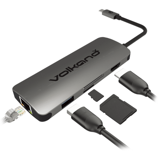 VolkanoX Core Dock series USB Type C Dock - HDMI + USB 3.0 + LAN + Card Reader + PD