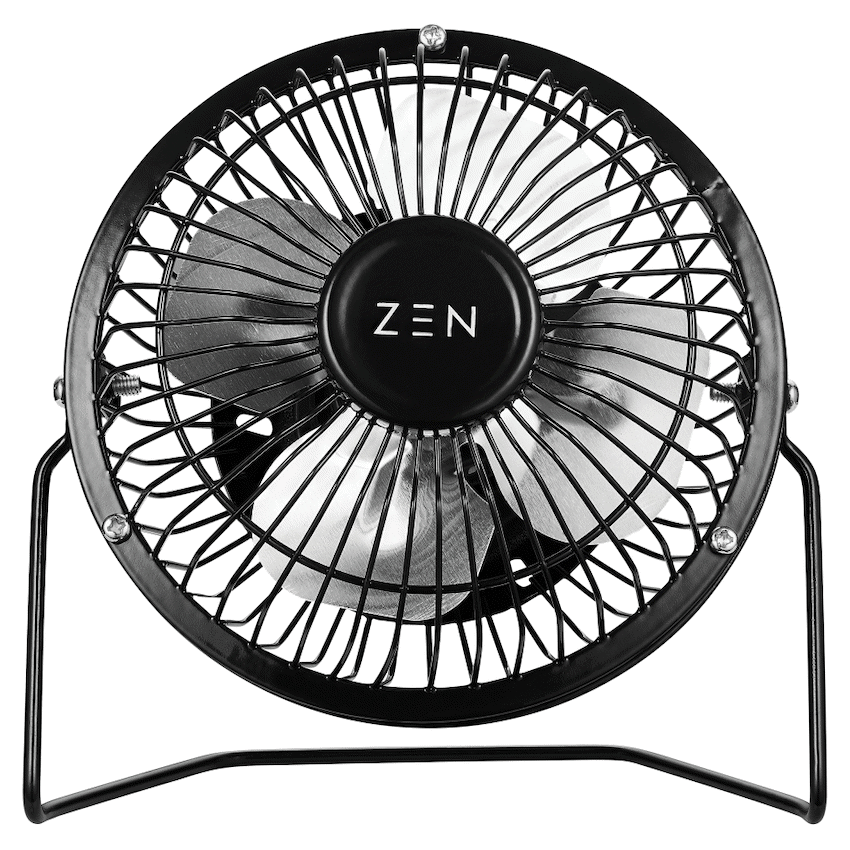 ZEN Cool Series 4" Mini Desk Fan - Black