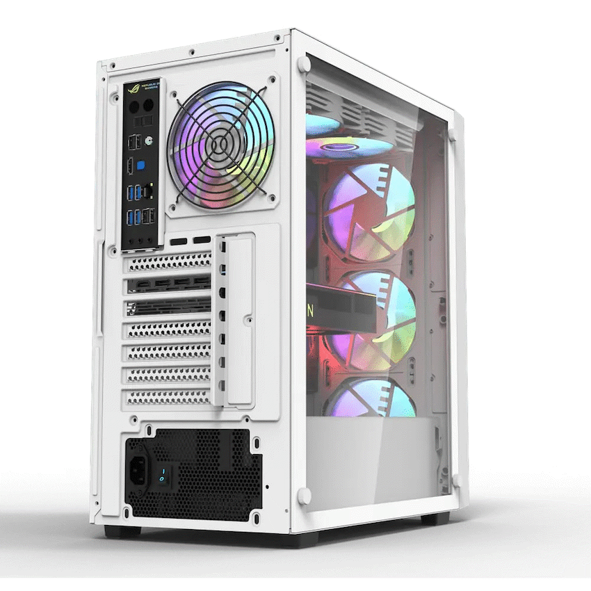 darkFlash Computer Case DK260 Air White (with 4 ARGB Fans)