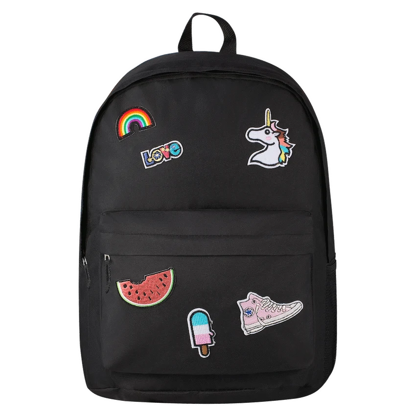 Playground Badges Girls Backpack - Black