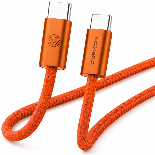 Volkano Weave Series 60w USB C to USB C 1.2m-Orange