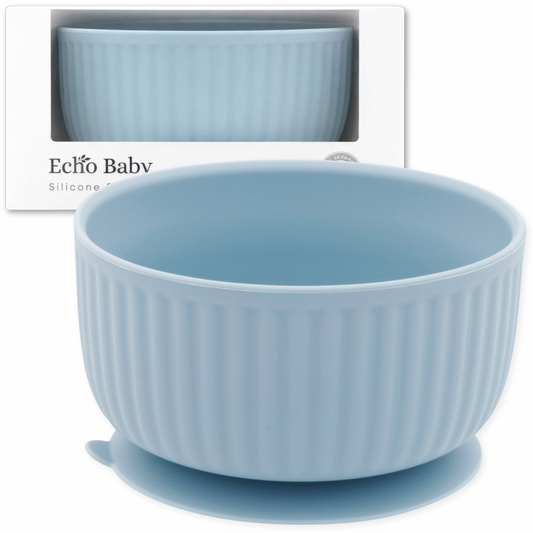 Echo Baby Silicone Suction Bowl - Powder Blue