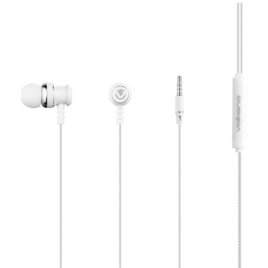 Volkano Earphones with Mic - Stannic Series - White