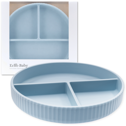 Echo Baby Silicone Suction Plate - Powder Blue