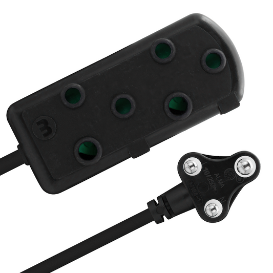Ellies Side by Side Heavy Duty Extension Lead-5M-BK