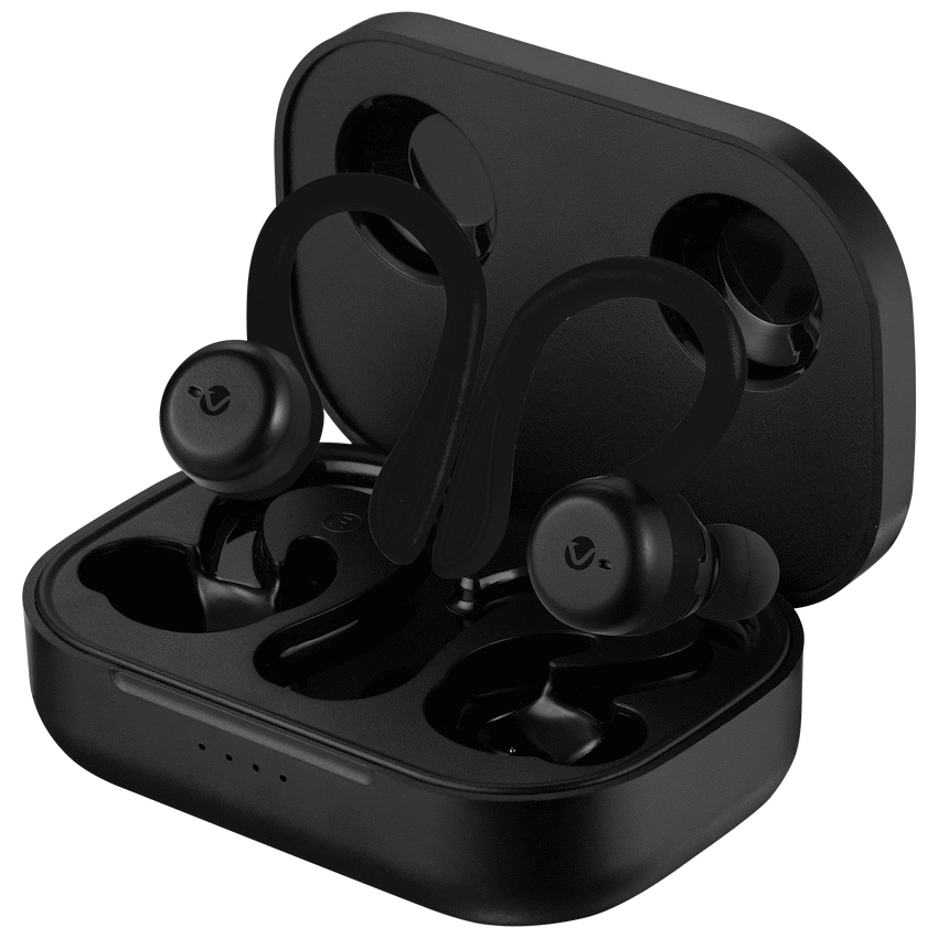 Volkano Momentum Series IPX7 Sports Hook TWS Earphones + Charging Case - Black