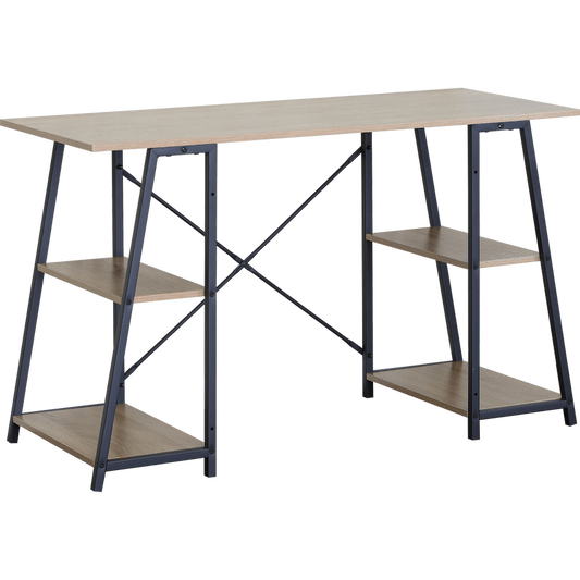 Everfurn Jordan Office Desk with 4 Shelves