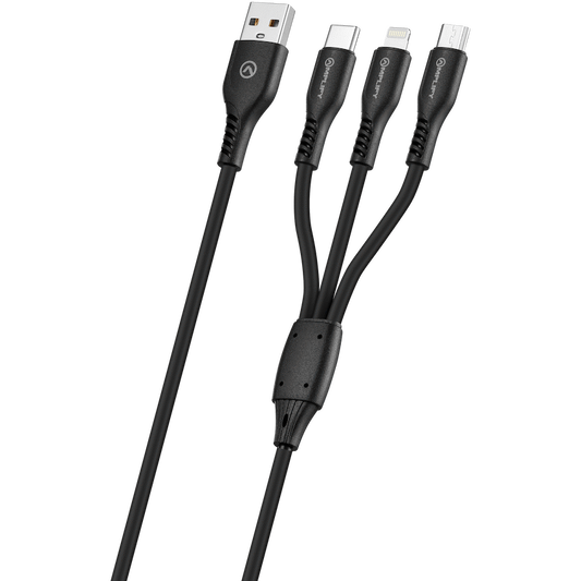 Amplify CoreCharge Series 1.2m 3-in-1 Cable - Black