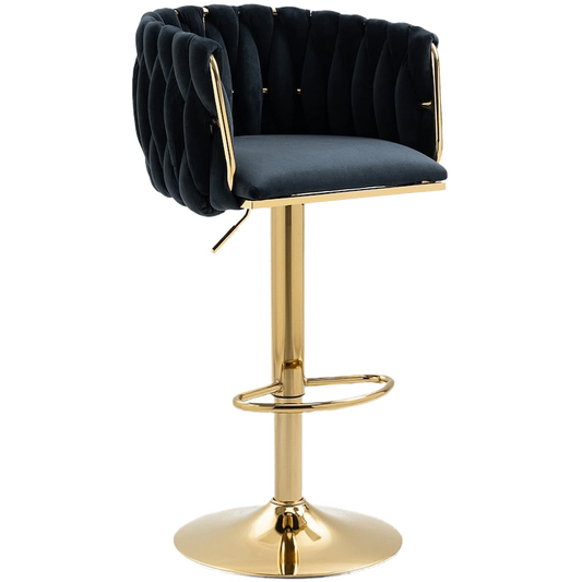 Everfurn Princeton Bar Stool - Gold and Black