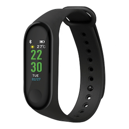 Rocka Heartbeat Series Fitness Band with Heart Rate Monitor - Black - PDQ of 10 Pcs