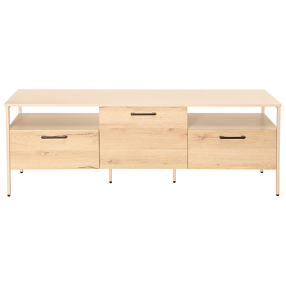 Everfurn Ellen TV Stand - Melamine - Powder-Coated Steel Frame - 2 Drawers - Storage Cabinet