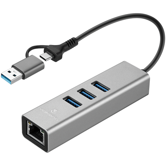 Volkano Expand Series USB-C/A to 3x USB 3.0 + RJ45 4-in-1 Hub