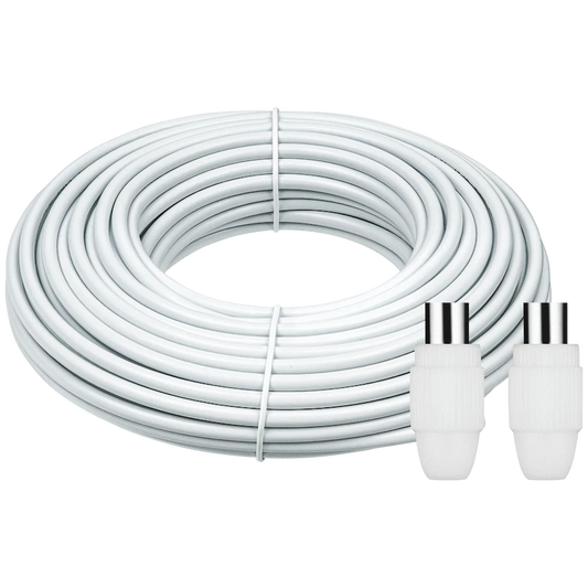 Volkano 20M Coax TV Cable and Volkano 1X Male 1X Female Coax Plugs