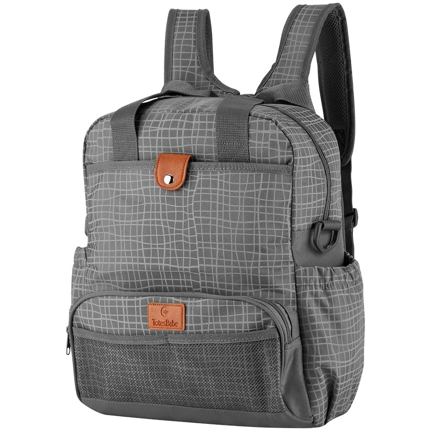 Totes Babe Wavy Series Diaper Backpack Grey