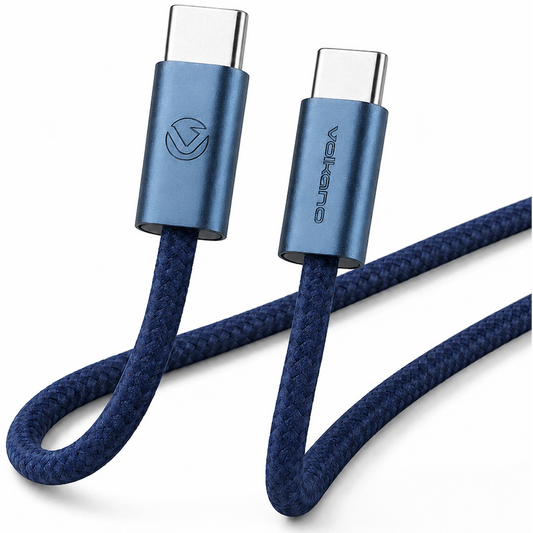 Volkano Weave Series 60w USB C to USB C 1.2m-Blue