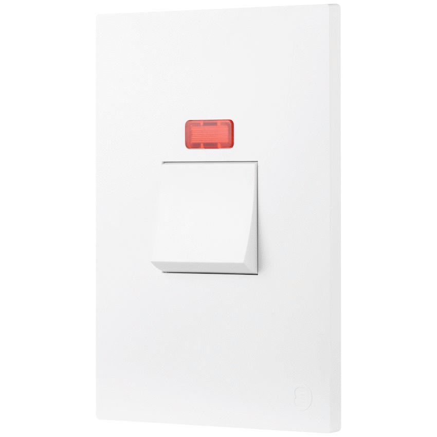 Ellies 32A 2 Pole Isolator Switch with Light 2x4 (60mmx100mm) -WT