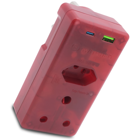 Switched High Surge Multi Adaptor with USB + Type-C PD20W
