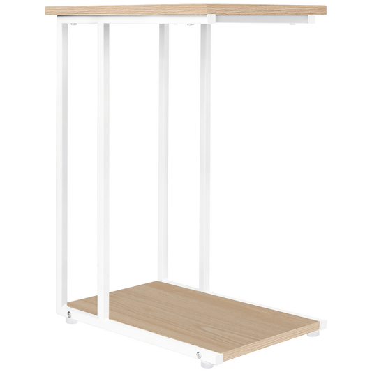 Everfurn Sofa Side Table - Oak and White